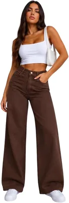 Calça Jeans Feminina Wide Leg Cintura Alta Pantalona Boca Larga Premium | Bolsos Funcionais Acabamento Reforçado