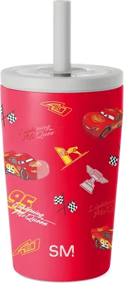 Disney Cars Stainless Steel Toddler Cup with Straw, 12oz Insulated Kids Water Bottle