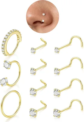 Gold Silver Horseshoe Nose Ring Studs Best Deal