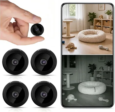 Cámaras de Seguridad JEWKTTONS 4 PCS Mini WiFi HD 1080P con Visión Nocturna