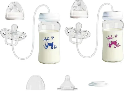 2X Pacifier Bottle Feeder - Silicone Anti-Colic Adjustable Feeding Bottles Best Deal