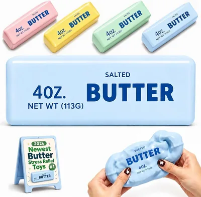 Crunchy Butter Squishy ASMR Bead Filled, Slow Rising Squeeze - 7% Off