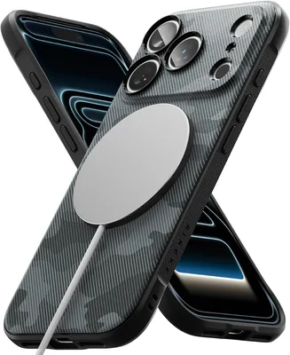 Ringke Funda para iPhone 18 Pro, Onyx Magnetic (Camo Black) | Compatible con MagSafe