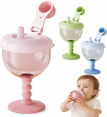 Cute No-Spill Goblet Cup Pink Best Deal