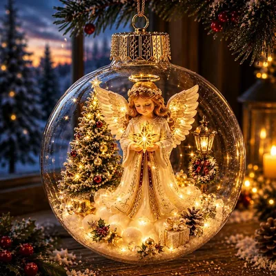 Glowing Christmas Story Ornament - Light Up LED Scene