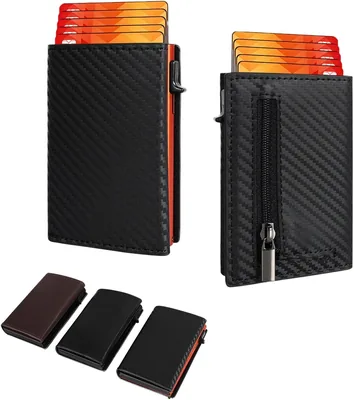 Sprolla RFID Wallet Black Carbon Fiber Pop-up Card