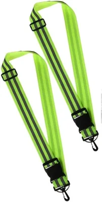Reflective Running Belt 2 Pack Adjustable 80-150cm with Built-in Hook | Nylon material suitable for