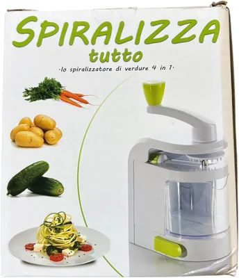 Spiralizza Tutto Spirale Vegetale 4 in 1 | Taglia e avvolge manualmente, per carote e patate, colorato e salutare