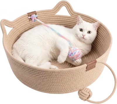 Norvy Cat Bed Basket - Handwoven Cotton Rope