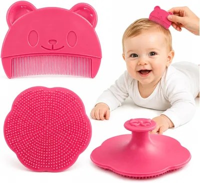 2 Pack Baby Hair Brush Set - Soft Silicone Scalp Massager Best Deal