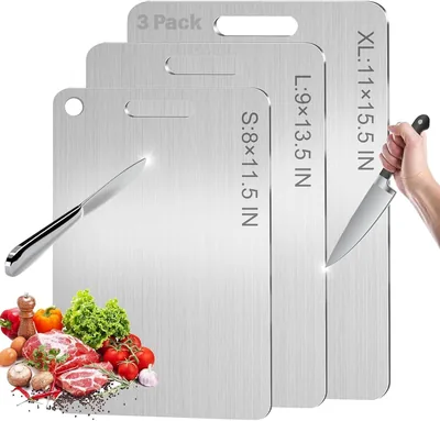 3 Pack Titanium Cutting Board - Double Sided