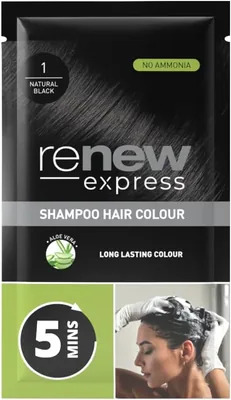 Renew Express Shampoo Hair Colour, Natural Black