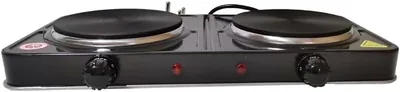 2 Plate Electric Hot Plate Cooktop, Black