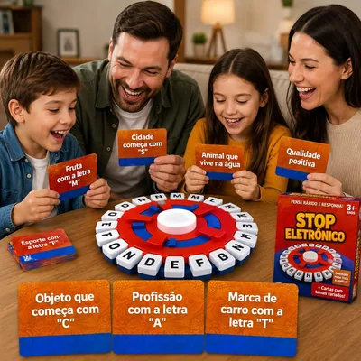 Jogo Stop Eletrônico de Palavras em Português - 10 Segundos com Temporizador Sonoro