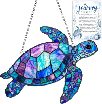 Purple Sea Turtle Ornament with Story Card Best Deal