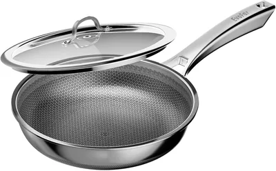 EvoFar 24cm Tri-Ply Non Stick Frying Pan with Lid