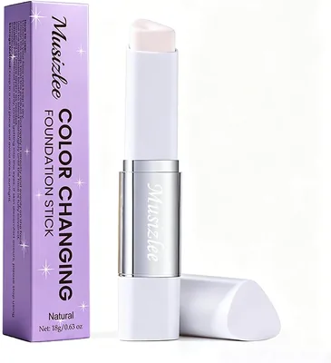 Musizlee 2-en-1 Fond de teint changeant de couleur avec pinceau | Couverture crémeuse longue tenue hydratante maquillage
