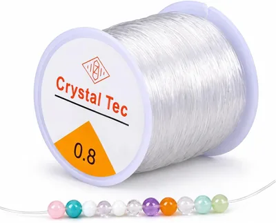 Hilo Elástico Transparente HANWING para Pulseras, 0.8 mm x 100 Metros