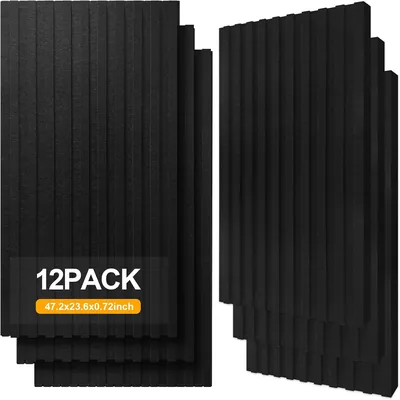 BaseNoir Acoustic Wall Panels - 12 x 2x4 FT