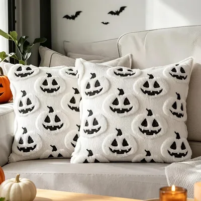Espacio divertidomx Cojines Halloween Calabazas y Fantasmas | Decorativas de Otoño