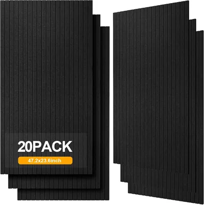 BaseNoir Acoustic Panels 2x4 FT - 20 Pack