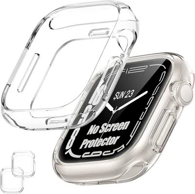 Bumper Case for Apple Watch 46mm, Clear 2-Pack