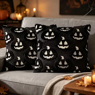 Cojines Decorativos de Calabazas y Fantasmas para Halloween, 2 Piezas