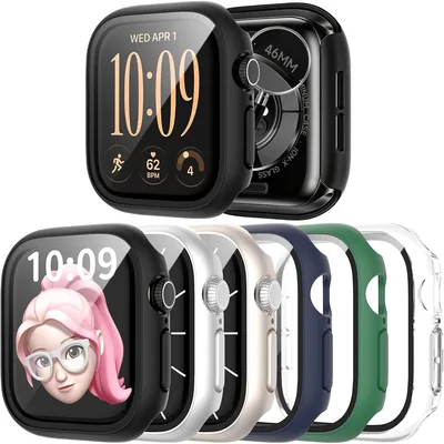JERXUN 6 Pack Case for Apple Watch Series 12 46mm