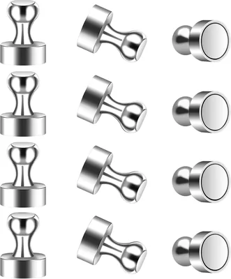 12 Pack Magnetic Push Pins - White Fridge Magnets