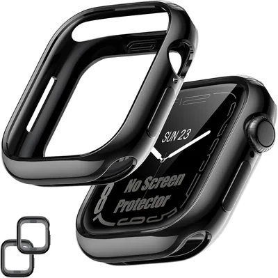 [2 Pack] Bumper Case for Apple Watch 46mm, Black