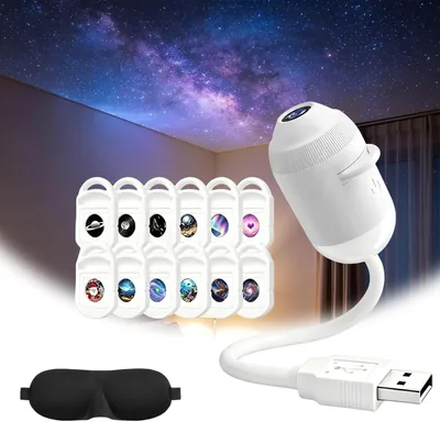 Proiettore a soffitto OLLDORPH Galaxy, Proiettore HD stellare Plug-and-Play | Galix Proiettore, USB Proiettore Stelle Soffitto, 6/12/24 Pr