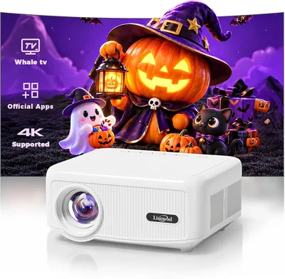 Lisowod Smart Proyector - 1k+ Apps, Keystone, Portable