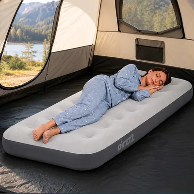 airzzZ Inflatable Air Bed - Single Blow Up Mattress