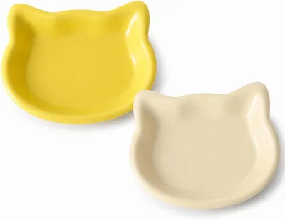 2 Pack Kitten Bowls Shallow 16x14cm Pink Green Best Deal