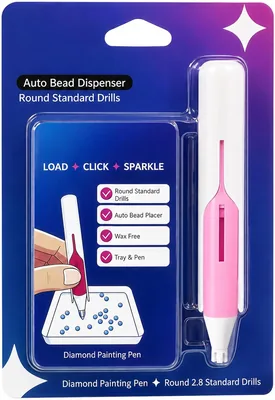 Pen de peinture diamant automatique CYUNGLU, 1 pièce, rose | Pour rhinestones de 0,3 cm, forme ergonomique, création DIY