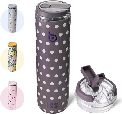 Stainless Steel Water Bottle with Transparent Lid