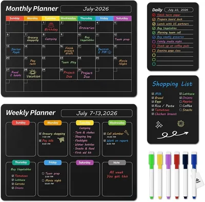Fridge Planner Magnetic 4pcs Weekly Set
