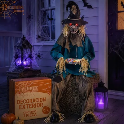 Decoración de Halloween Exterior ESQUIMAL - Espantapájaros Animado LED
