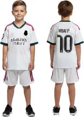 Youth Football Uniform Set - White Number 10 (Boys & Girls)