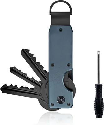Key Organiser - Lightweight Aluminum Alloy Key Holder (Grey Blue)