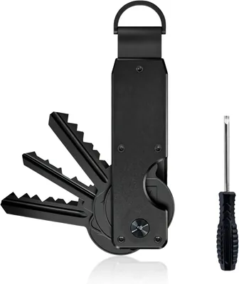 Key Organiser - Lightweight Aluminum Alloy Key Holder (Black)