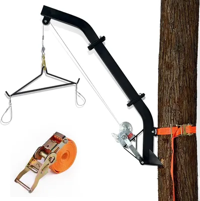 ATFLBOX Spiellift med trämontering, vind och knasbänder | 226kg Elfhanger med 6M stållinje för flaking och jakt