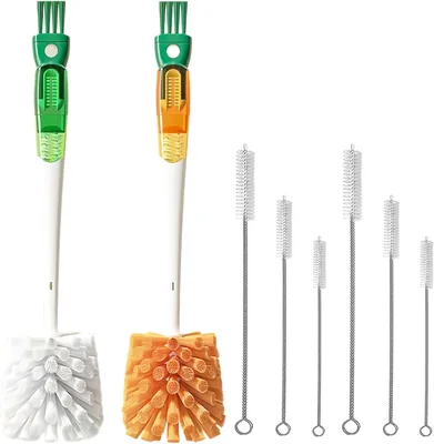 Conjunto de 8 Piezas Cepillo para Botellas, Multifunción para Biberones y Termos