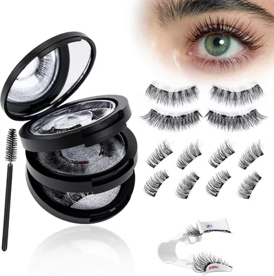 Paillettes magnétiques pour faux cils - Look naturel avec applicateur