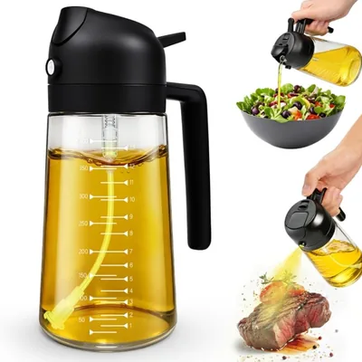 MRUN BONE 2 in 1 Ölsprühflasche für Kochöl, 470 ml