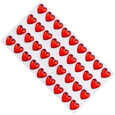 180Pcs Red Acrylic Heart Rhinestone Stickers for Weddings