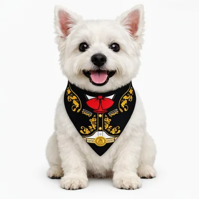 Bandana Genérica Estilo Mariachi para Mascotas, Diseño Mexicano Tradicional, Ajustable y Cómoda