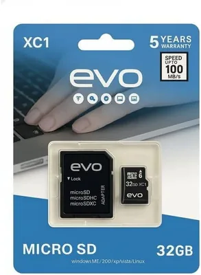 بطاقة ذاكرة EVO XC1 بسرعة تصل إلى 100 MB/s - 128 جي بي (32 جي بي) | ضمان لمدة 5 سنوات، متوافقة مع microSDXC