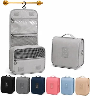 Necessaire de Viagem para Avião com Gancho - Cinza
