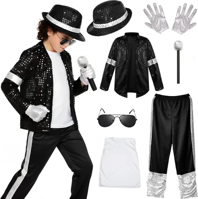 80s 90s Pop Star Costume Kids - Sequin Jacket